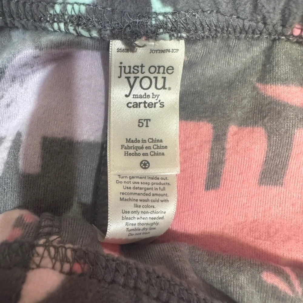 Carter's Pink and Gray Dinosaur Pajama Set